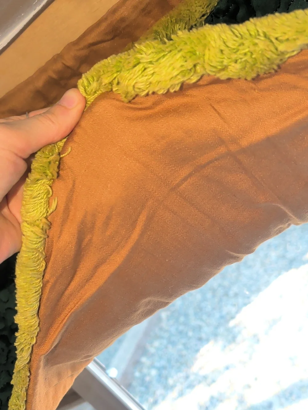 Vintage Green Floral Embroidered Valance with Fringe